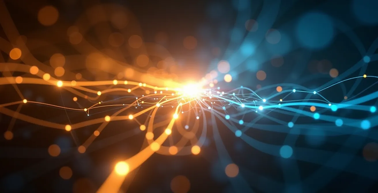 Rappresentazione simbolica della creazione di nuove connessioni neurali durante l'apprendimento linguistico