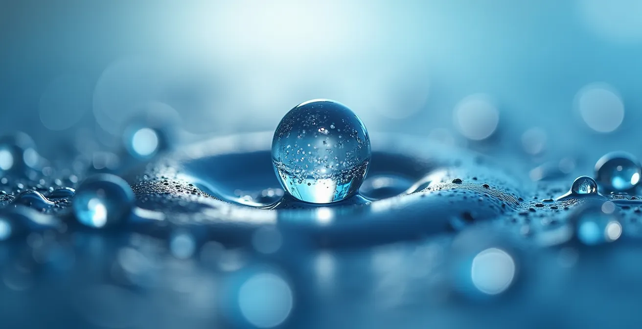 Sistema di filtrazione dell'acqua con dettagli macro delle membrane filtranti