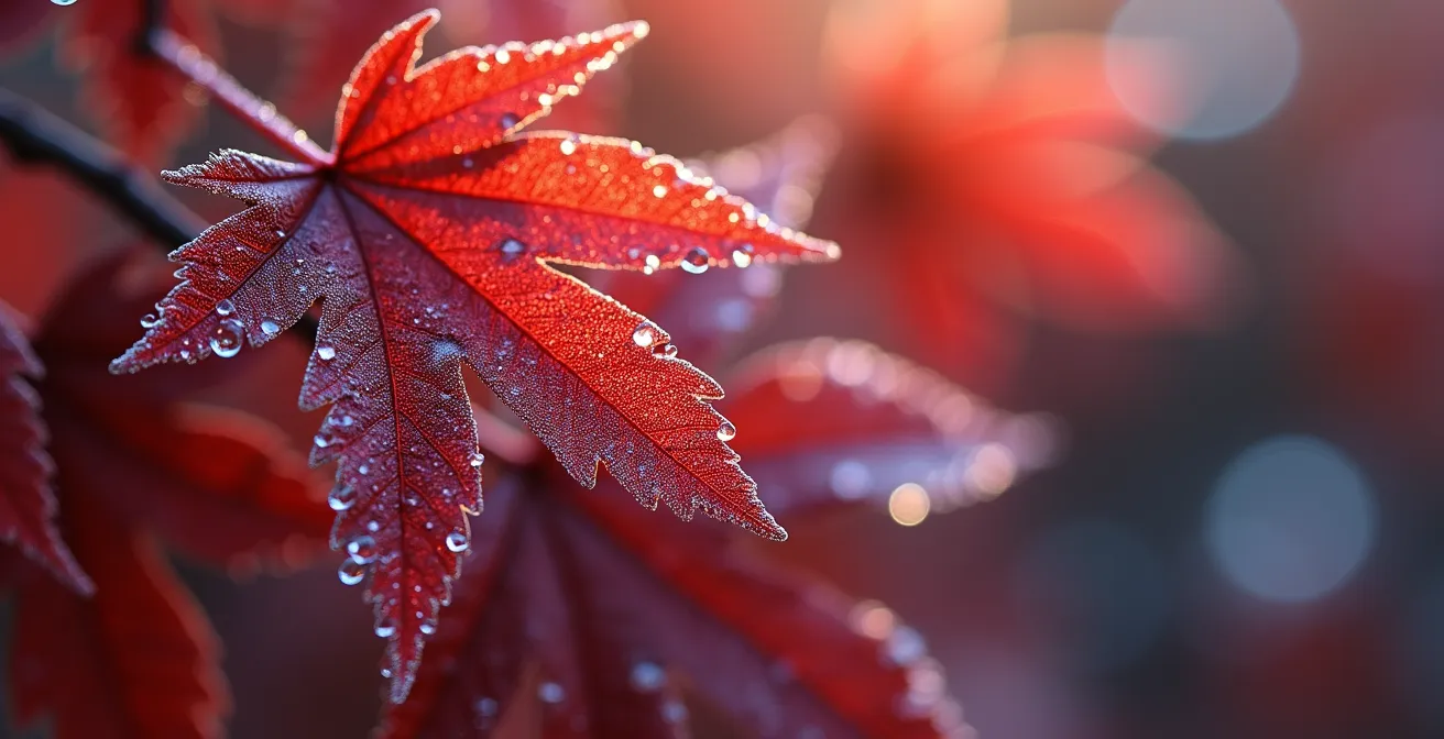 Dettaglio macro di globuli rossi con texture dell'ossigeno in ambiente montano