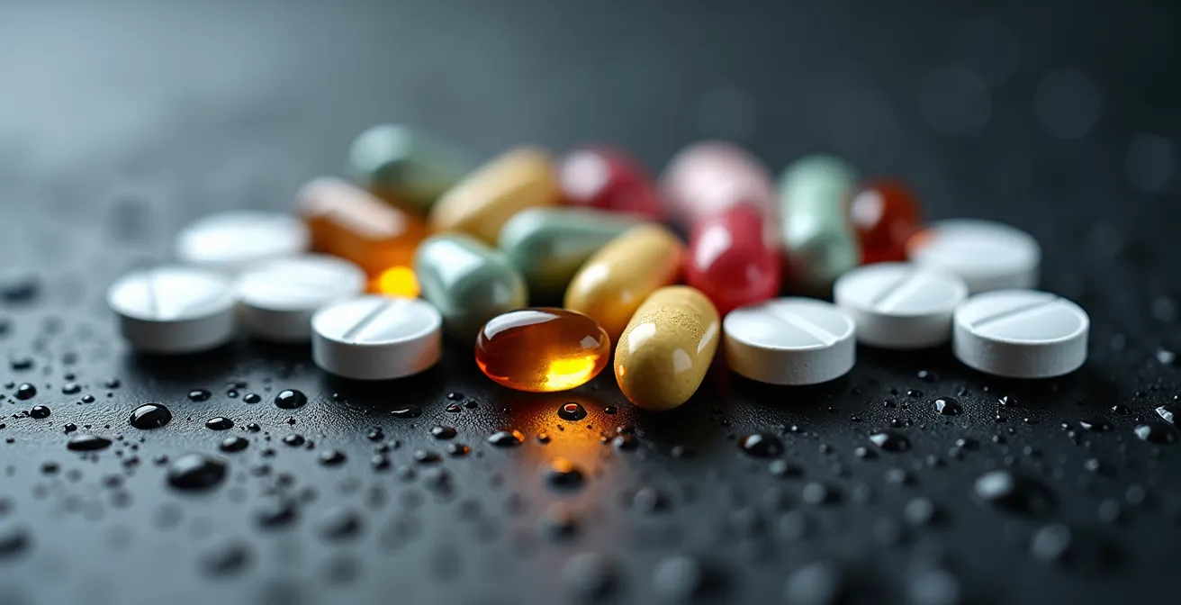 Rappresentazione visiva del meccanismo di chelazione tra minerali e farmaci