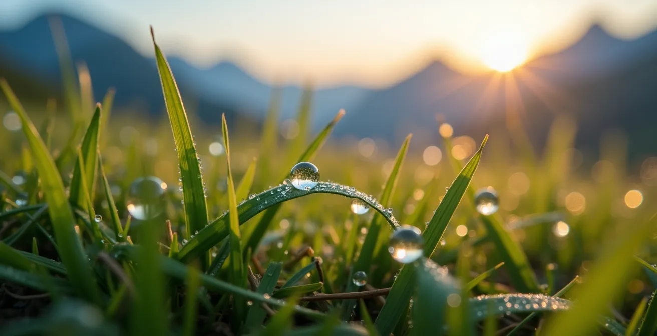 Panorama montano con persona che respira aria pura d'alta quota