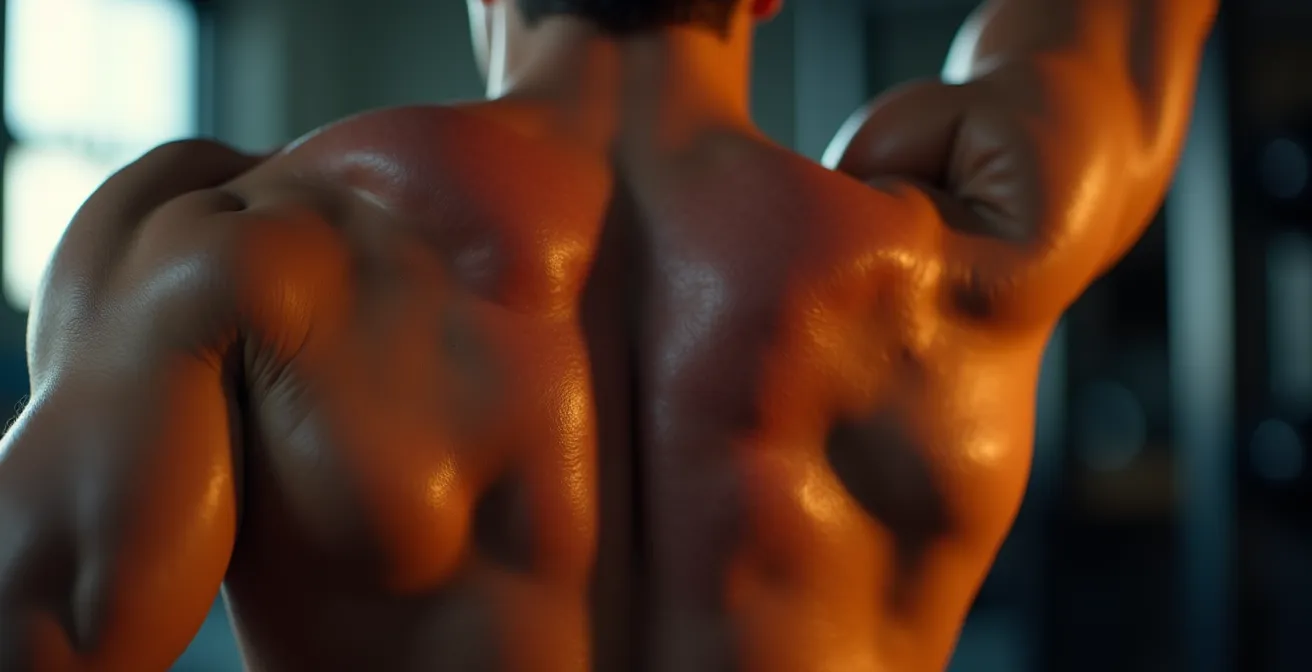 Muscolatura profonda della schiena evidenziata durante esercizio di stabilizzazione