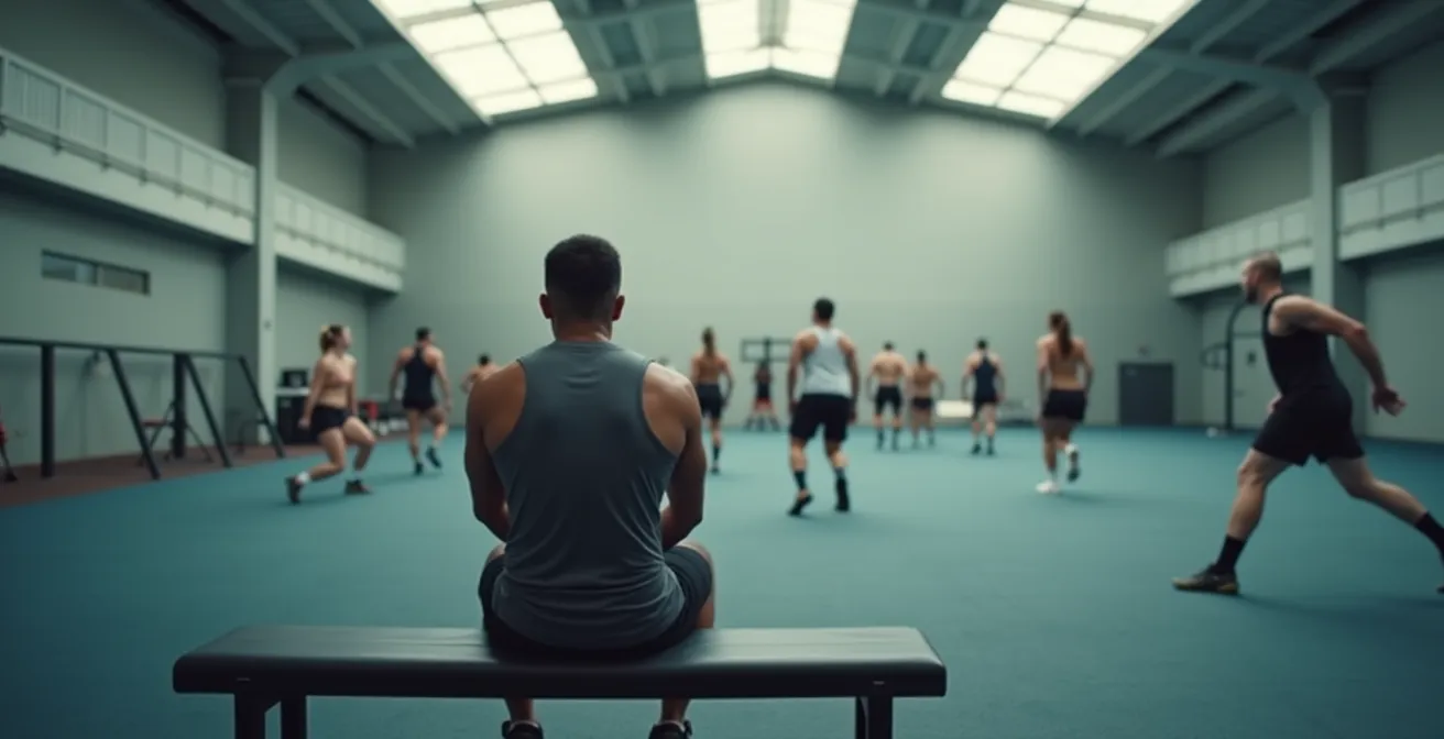 Gruppo squadra che supporta un atleta durante il recupero psicologico
