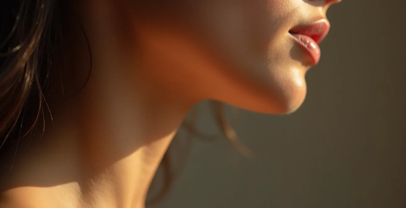 Primo piano di persona che pratica humming con focus sulla zona della gola