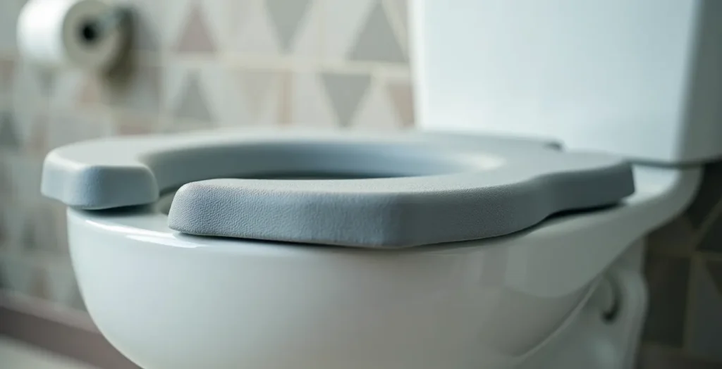 Sanitario con rialzo ergonomico e braccioli ribaltabili per facilitare alzata e seduta Sanitario con rialzo ergonomico e braccioli ribaltabili per facilitare alzata e seduta